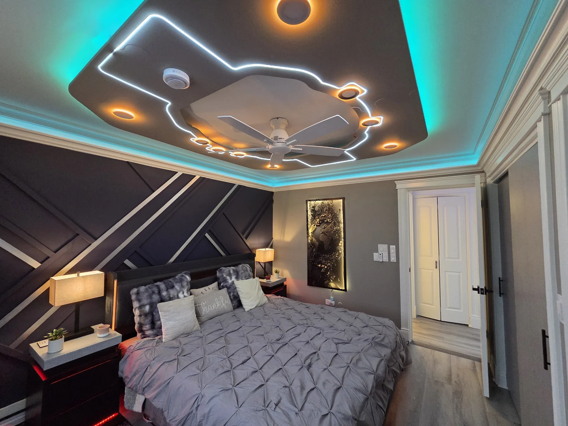 LED ceiling bedroom multicolour