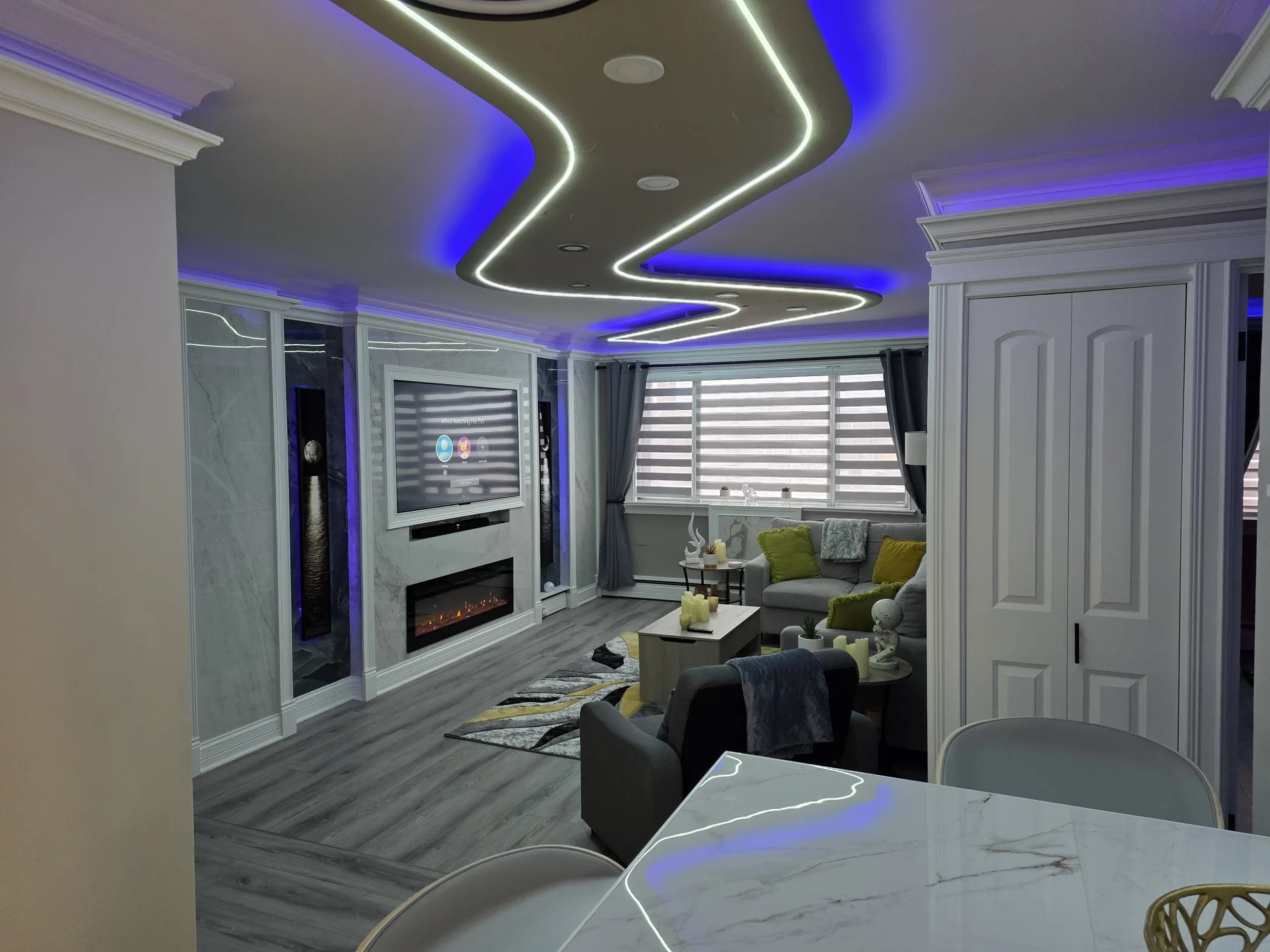 LED ceiling dining area wave