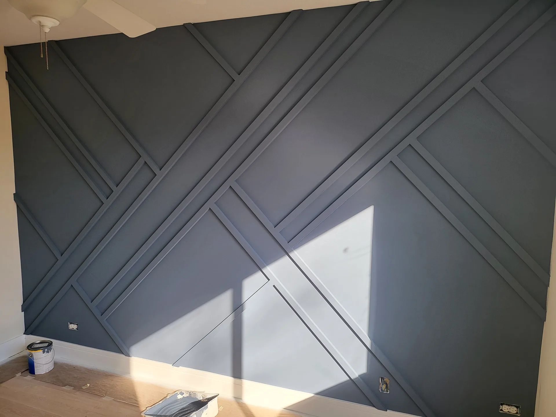 Geometric slat wall navy angle
