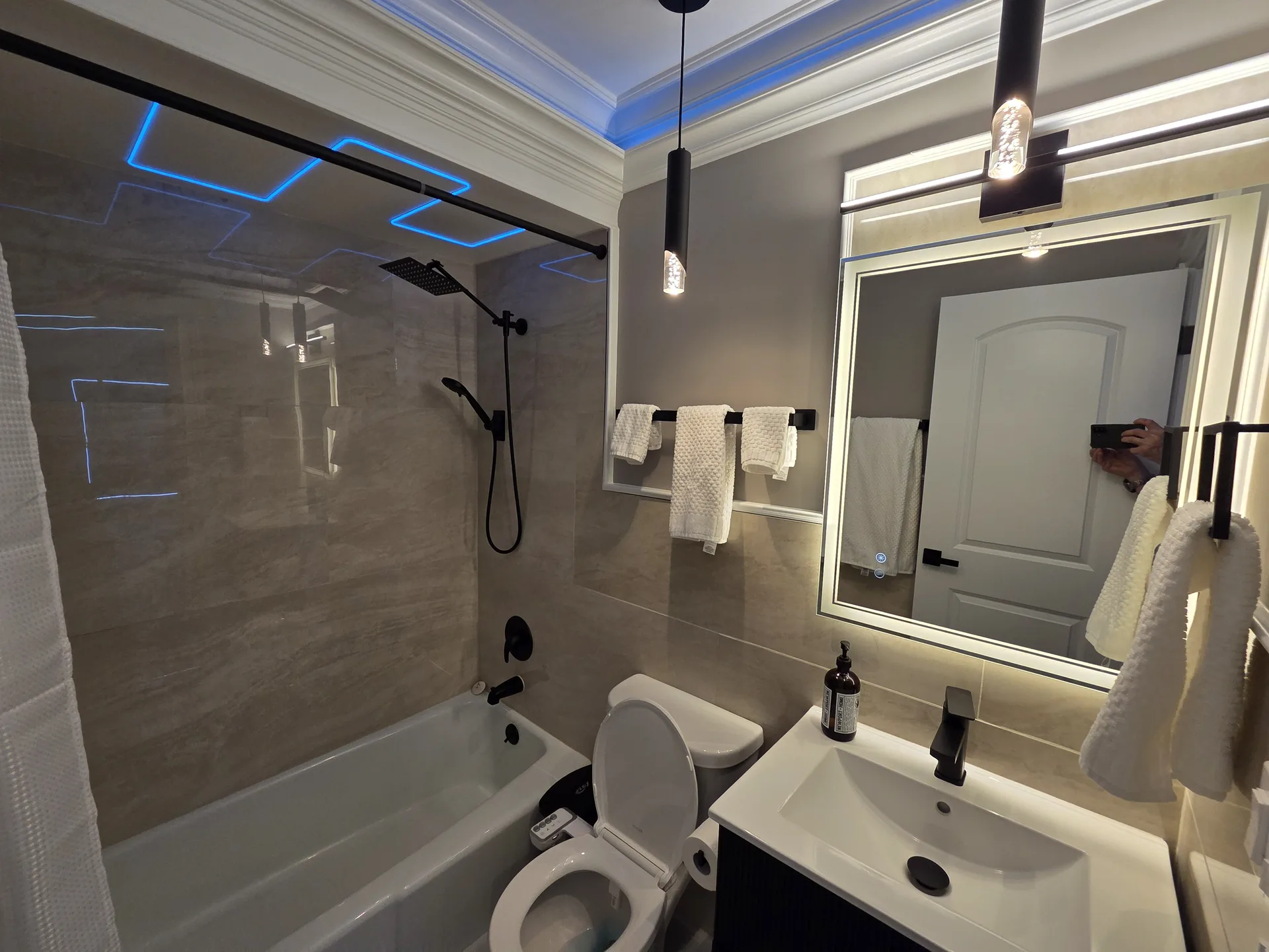 Modern bathroom LED mirror vanity